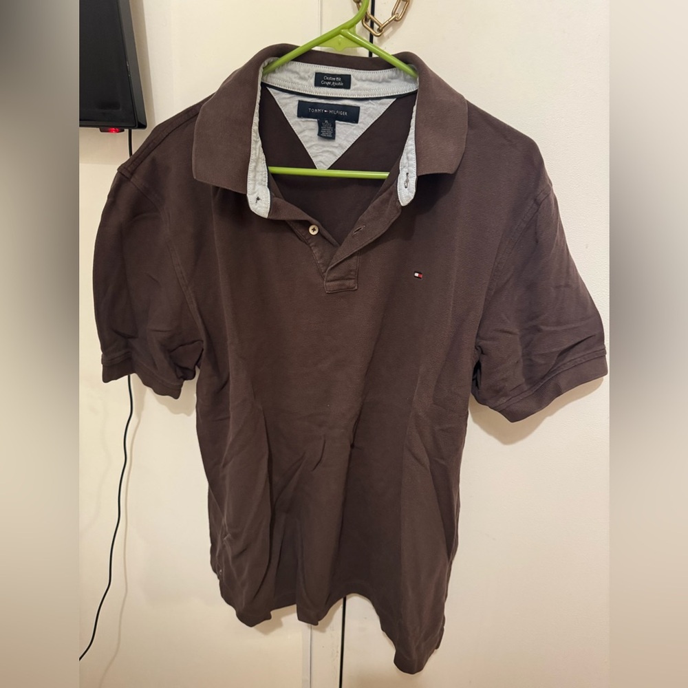 Tommy Hilfiger Custom Fit Brown Polo Shirt
